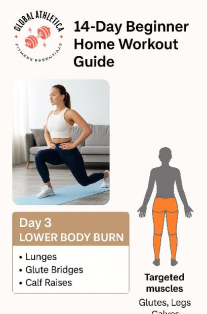 14-Day Beginner Home Workout Guide | No Equipment | PDF Download | Fitness for Men & Women | Home Workout Challenge