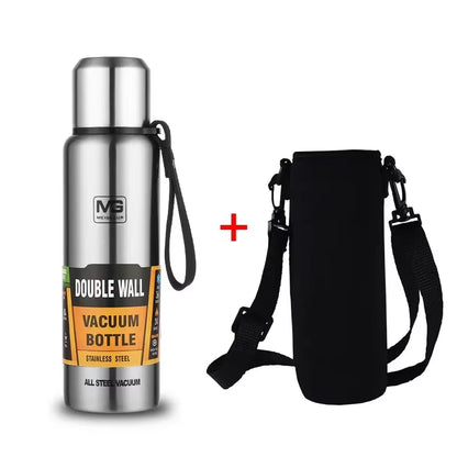 Large Capacity Stainless Steel Thermos Portable Vacuum Flask Insulated Tumbler with Rope Thermo Bottle 500/700/1000/1500Ml