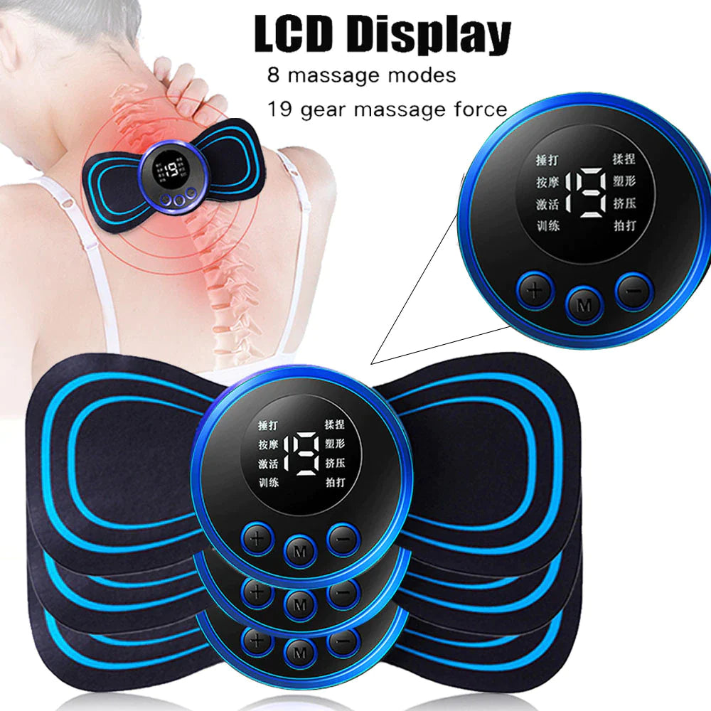 Masajeador Cervical EMS - 8 Modos de Relajación y Alivio del Dolor | Pantalla LCD y Estimulación Muscular